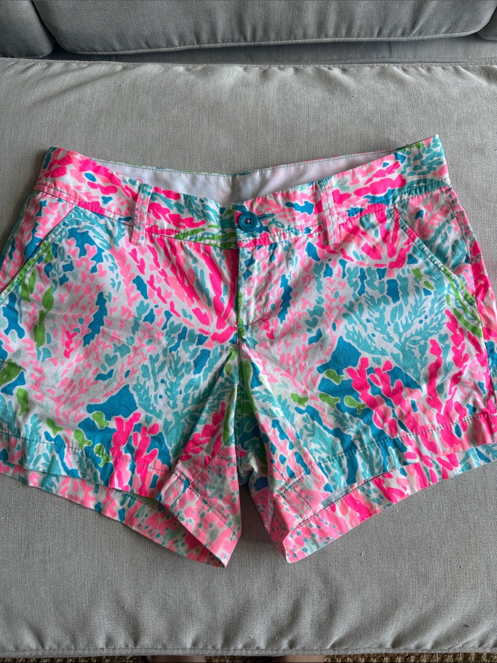Lilly Pulitzer Pink, Blue & Green Coral-Print Bermuda Shorts